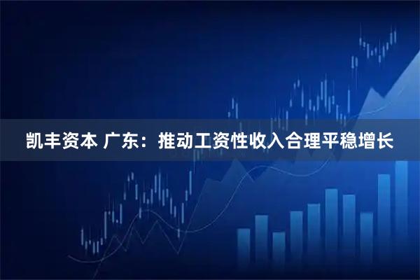 凯丰资本 广东：推动工资性收入合理平稳增长