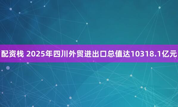 配资栈 2025年四川外贸进出口总值达10318.1亿元