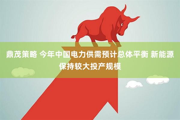 鼎茂策略 今年中国电力供需预计总体平衡 新能源保持较大投产规模